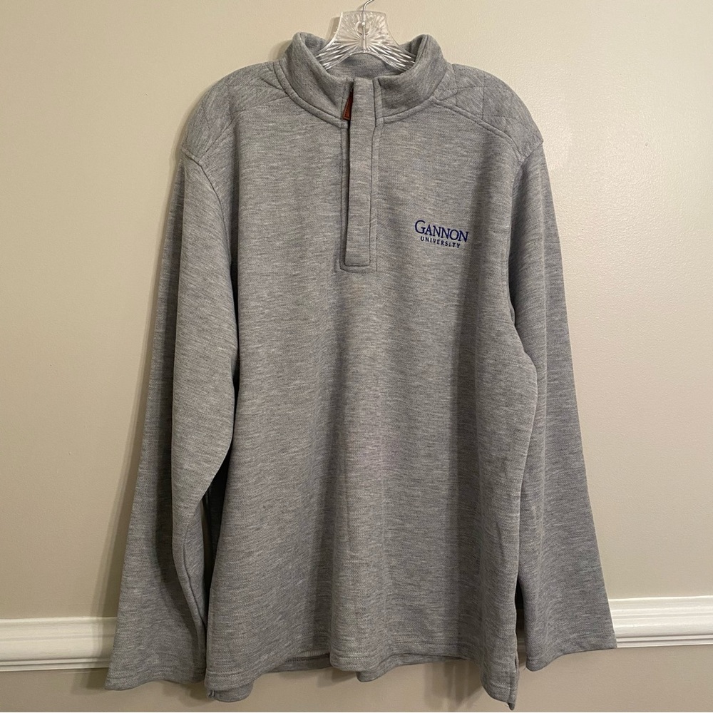 GANNON University Quilted-Detail Sullivan Quarter Zip Pullover , Oxford Size 2XL